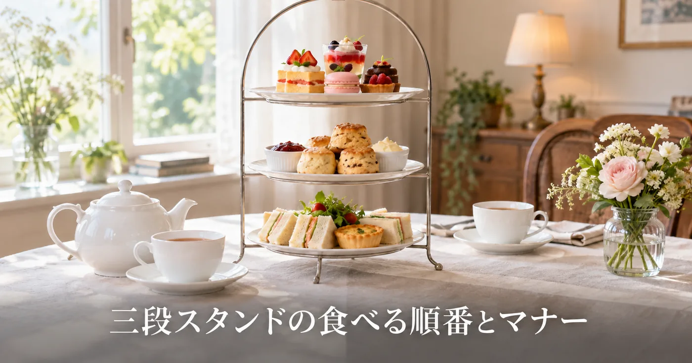 アフタヌーンティーのマナー入門｜三段スタンドを食べる順番と作法