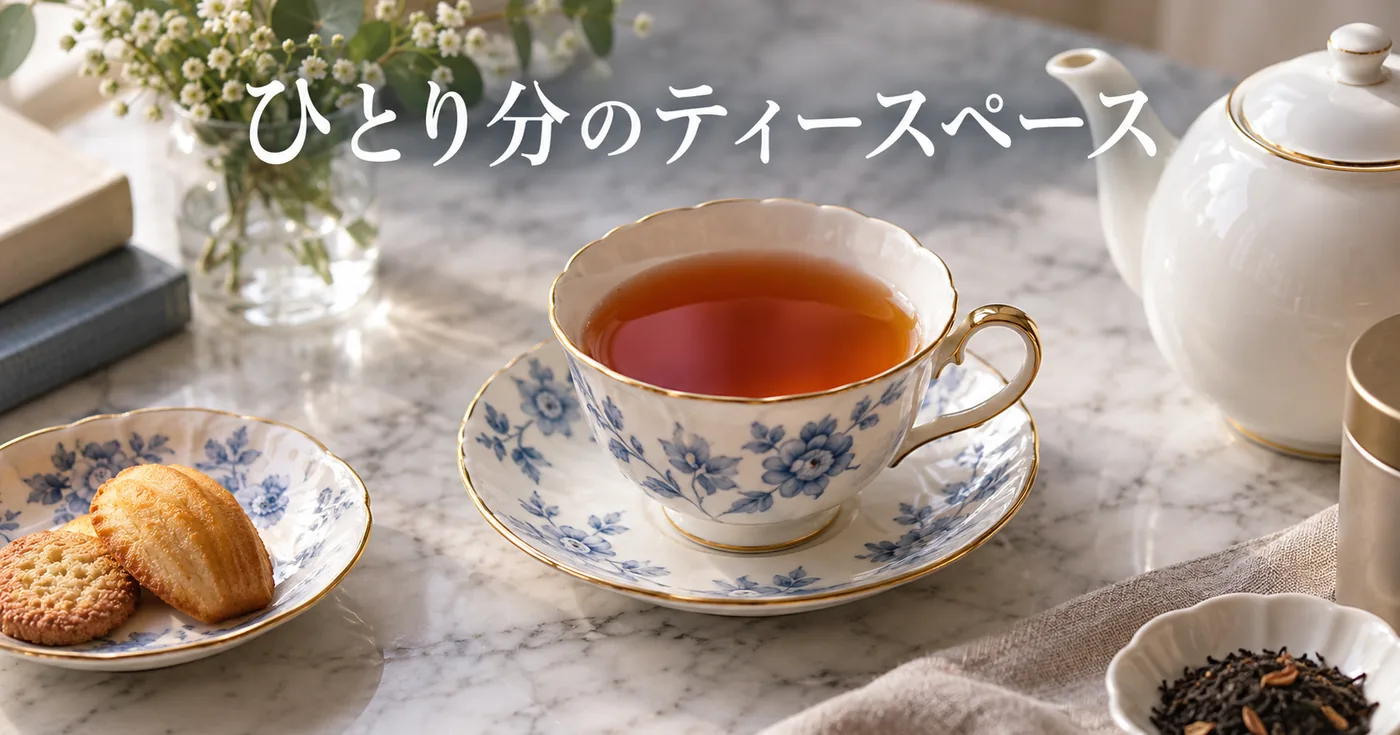 ひとり分のティースペースの作り方｜トレー1枚で紅茶の定位置を作る