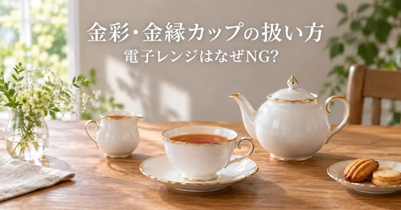 金彩・金縁のティーカップの扱い方：電子レンジNGの理由と手洗いのコツ