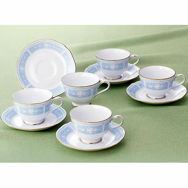 ノリタケ レースウッドゴールド ティー・コーヒーカップ&ソーサー 5客セット