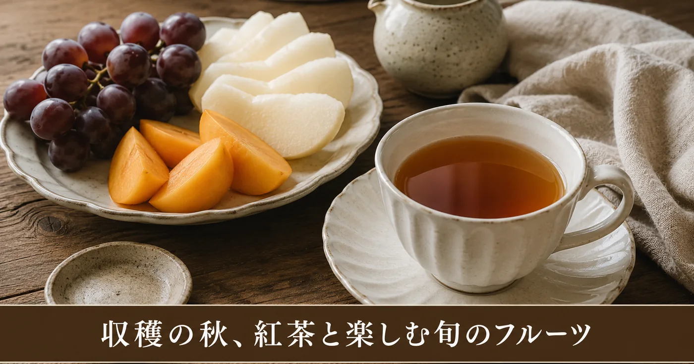 収穫の秋、紅茶と楽しむ旬のフルーツ（梨・ぶどう・柿）ペアリング