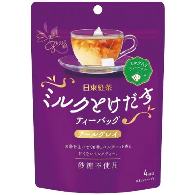日東紅茶 ミルクとけだすティーバッグ アールグレイ（4バッグ）